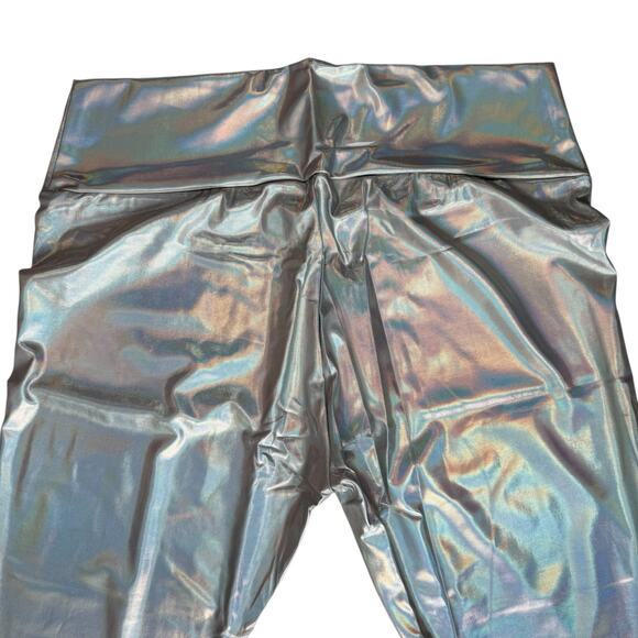 New 2 Piece Set Iridescent Festival Top & Leggings Sz Large Futuristic Halloween - Picture 11 of 14